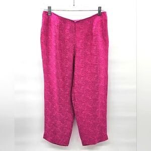 Sandra King Elegant Pink Silk‎ Paisley & Floral Print Dress Ankle Pants Size 8